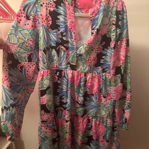 Lilly Pulitzer Pink and Blue Floral Winona Dress